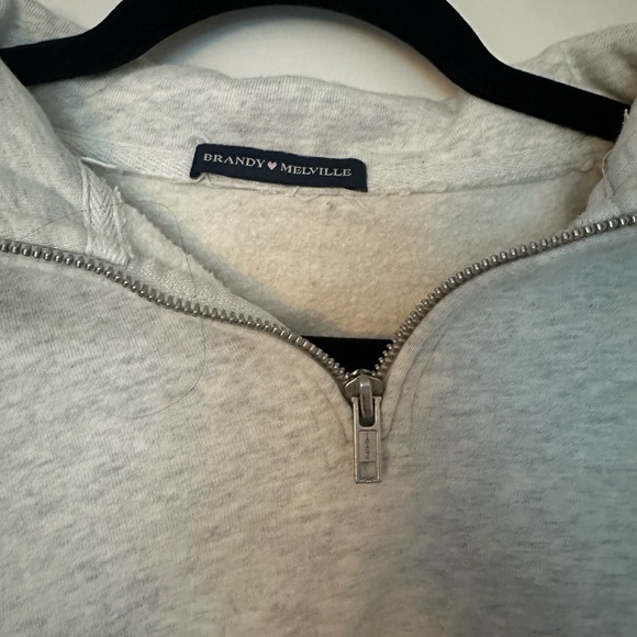 Brandy Melville Missy sweatshirt collared light grey approx size Large - Picture 5 of 11